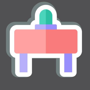 Çıkartma Bariyeri. Yol İşareti sembolüyle ilgili. Basit dizayn edilebilir. Basit resimleme