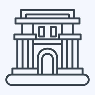 İkon Pyongyang. Başkent sembolüyle ilgili. Sıra tarzı. Basit dizayn edilebilir. Basit resimleme