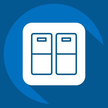 Simge Kapısı Işık Anahtarı. Bina materyali sembolüyle ilgili. Uzun gölge tarzı. Basit dizayn edilebilir. Basit resimleme