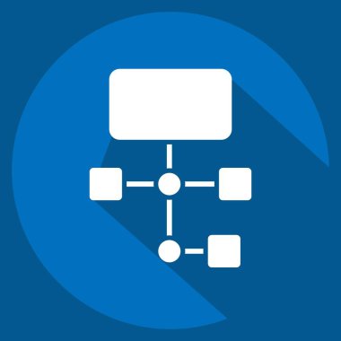 Simge Çalışma Akışı. İş Analizi sembolüyle ilgili. Uzun gölge tarzı basit tasarım düzenlenebilir. Basit resimleme