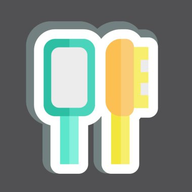 Etiket Diş ipi. Banyo sembolüyle ilgili. Basit dizayn edilebilir. Basit resimleme