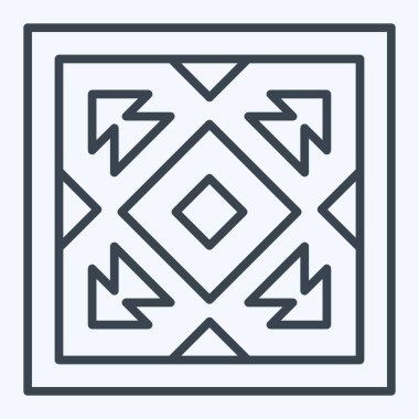 Simge halısı. Amerikan Yerli Sembolü ile ilgili. Sıra tarzı. Basit dizayn edilebilir. Basit resimleme