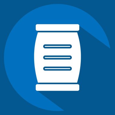 İkon çimento. Bina materyali sembolüyle ilgili. Uzun gölge tarzı. Basit dizayn edilebilir. Basit resimleme