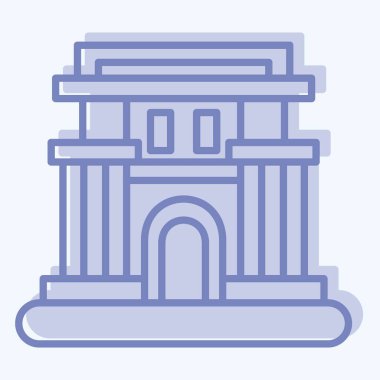 İkon Pyongyang. Başkent sembolüyle ilgili. İki ton stili. Basit dizayn edilebilir. Basit resimleme