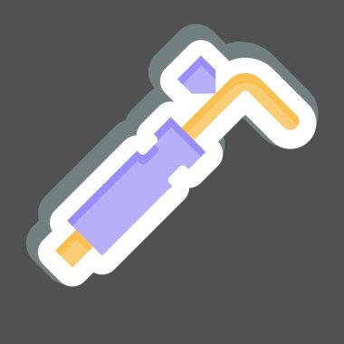 Etiket Ekipmanı. Kaynak aletleri sembolüyle ilgili. Basit dizayn edilebilir. Basit resimleme