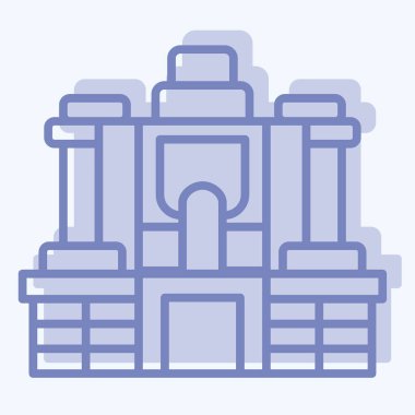 Simge Angkor Thom. Kamboçya sembolüyle ilgili. İki ton stili. Basit dizayn edilebilir. Basit resimleme