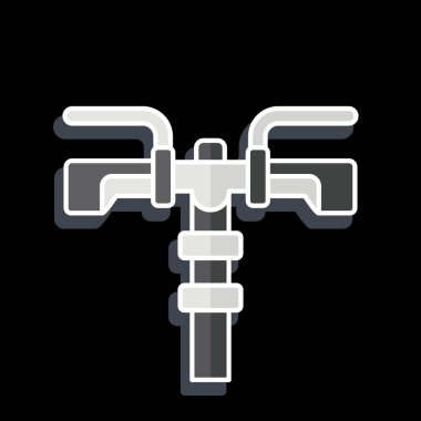 Bisiklet sembolüyle ilgili simge tutuşu. Parlak bir stil. Basit dizayn edilebilir. Basit resimleme