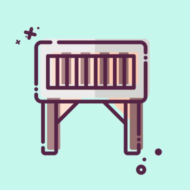 Simge Katlama Masası. Kamp sembolüyle ilgili. MBE tarzı. Basit dizayn edilebilir. Basit resimleme