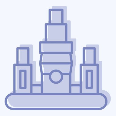 Icon Taipei. Başkent sembolüyle ilgili. İki ton stili. Basit dizayn edilebilir. Basit resimleme