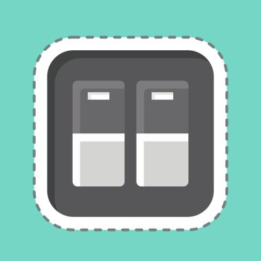 Çıkartma çizgisi, Kapı Işığı Anahtarı 'nı kesti. Bina materyali sembolüyle ilgili. Basit dizayn edilebilir. Basit resimleme