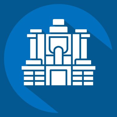 Simge Angkor Thom. Kamboçya sembolüyle ilgili. Uzun gölge tarzı. Basit dizayn edilebilir. Basit resimleme