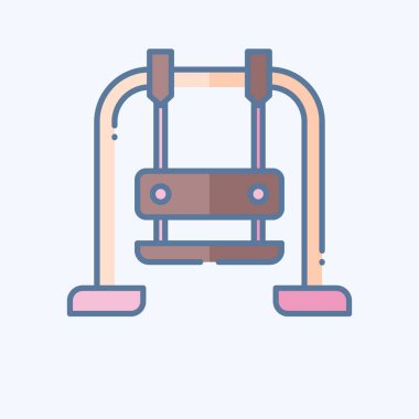 Simge salıncağı. Lunapark sembolüyle ilgili. Karalama stili. Basit dizayn edilebilir. Basit resimleme