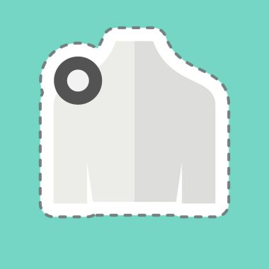 Etiket çizgisi Omuzdan kesilmiş. Vücut Ache sembolüyle ilgili. Basit dizayn edilebilir. Basit resimleme