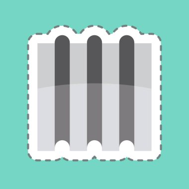 Çıkartma çizgisi çelik levhayı kesmiş. Bina materyali sembolüyle ilgili. Basit dizayn edilebilir. Basit resimleme