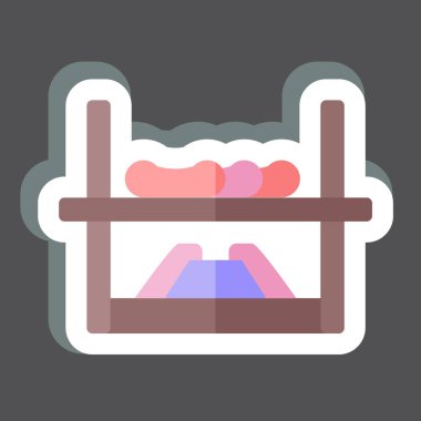 Çıkartma Kampı Izgarası. Kamp sembolüyle ilgili. Basit dizayn edilebilir. Basit resimleme