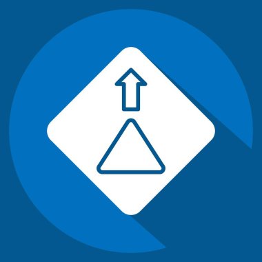 Simge Yol Verin. Yol İşareti sembolüyle ilgili. Uzun gölge tarzı. Basit dizayn edilebilir. Basit resimleme