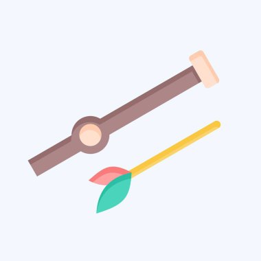 İkon Üfleme Silahı. Amerikan Yerli Sembolü ile ilgili. Düz stil. Basit dizayn edilebilir. Basit resimleme