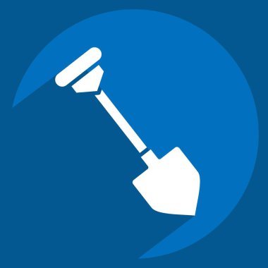 Simge Kürek. Madencilik sembolüyle ilgili. Uzun gölge tarzı. Basit dizayn edilebilir. Basit resimleme