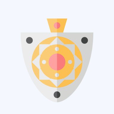 Simge kolyesi. Yerli halk sembolüyle ilgili. Düz stil. Basit dizayn edilebilir. Basit resimleme