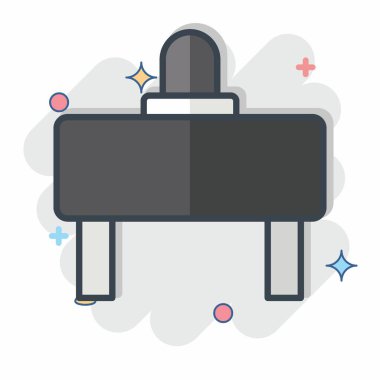 Simge bariyeri. Yol İşareti sembolüyle ilgili. Çizgi roman. Basit dizayn edilebilir. Basit resimleme