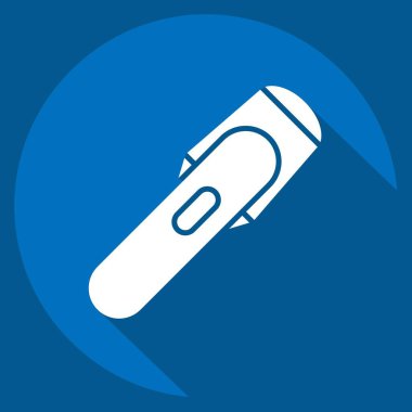 Simge Meşalesi. Madencilik sembolüyle ilgili. Uzun gölge tarzı. Basit dizayn edilebilir. Basit resimleme