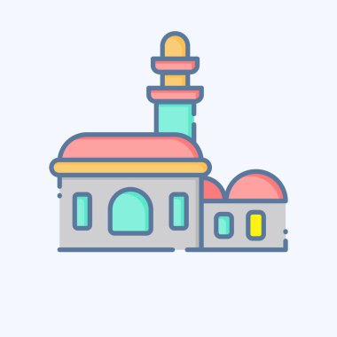 Simge Camii. Suudi Arabistan sembolüyle ilgili. Karalama stili. Basit dizayn edilebilir. Basit resimleme