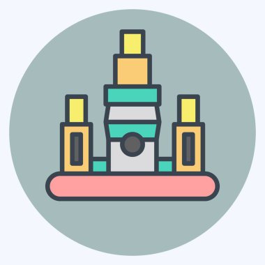 Icon Taipei. Başkent sembolüyle ilgili. renk arkadaşı stili. Basit dizayn edilebilir. Basit resimleme