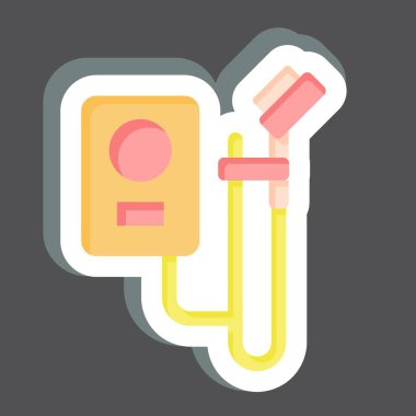 Çıkartmalı duş. Banyo sembolüyle ilgili. Basit dizayn edilebilir. Basit resimleme