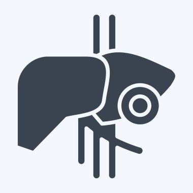 Simge ciğeri. Vücut Ache sembolüyle ilgili. Kabartma tarzı. Basit dizayn edilebilir. Basit resimleme