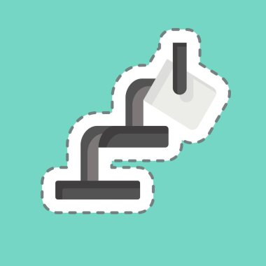 Çıkartma çizgisi erimiş. Madencilik sembolüyle ilgili. Basit dizayn edilebilir. Basit resimleme