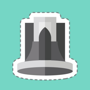 Çıkartma hattı Tahran 'ı kesti. Başkent sembolüyle ilgili. Basit dizayn edilebilir. Basit resimleme