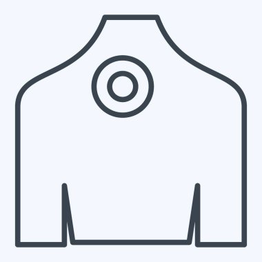 Sırt ağrısı ikonu. Vücut Ache sembolüyle ilgili. Sıra tarzı. Basit dizayn edilebilir. Basit resimleme