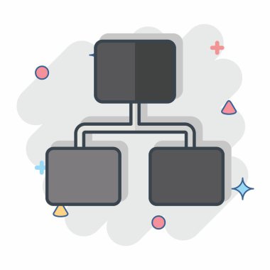 Simge Akımı Çizelgesi. İş Analizi sembolüyle ilgili. komik stil basit tasarım düzenlenebilir. Basit resimleme