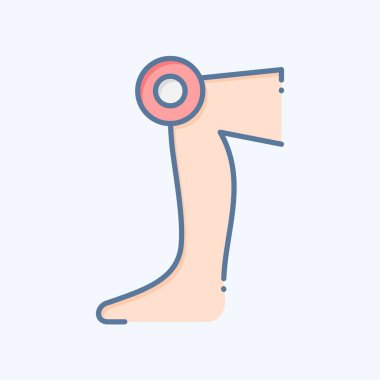 Simge Dizi. Vücut Ache sembolüyle ilgili. Karalama stili. Basit dizayn edilebilir. Basit resimleme