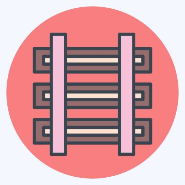 Simge Treni. Madencilik sembolüyle ilgili. renk arkadaşı stili. Basit dizayn edilebilir. Basit resimleme