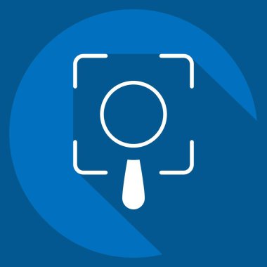 Simge dürbünü. İş Analizi sembolüyle ilgili. Uzun gölge tarzı basit tasarım düzenlenebilir. Basit resimleme