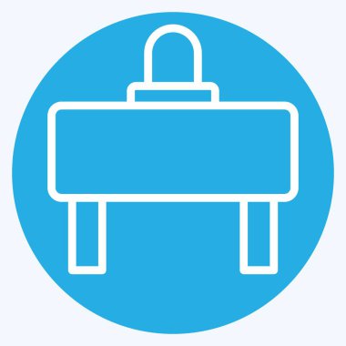 Simge bariyeri. Yol İşareti sembolüyle ilgili. Mavi gözlü. Basit dizayn edilebilir. Basit resimleme