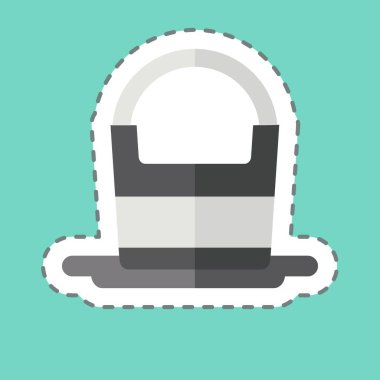 Çıkartma hattı Su Kovası 'nı kesti. Kamp sembolüyle ilgili. Basit dizayn edilebilir. Basit resimleme