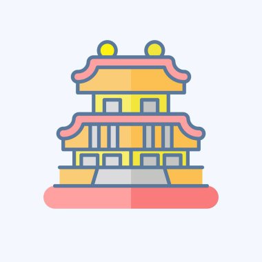 Simge Seul. Başkent sembolüyle ilgili. Karalama stili. Basit dizayn edilebilir. Basit resimleme