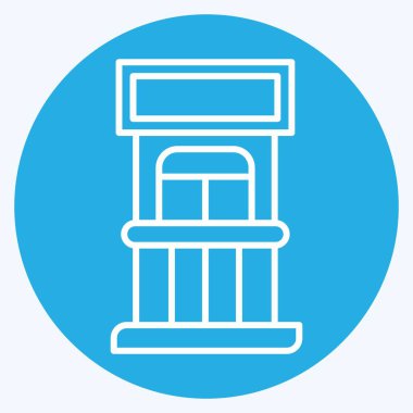 Simge Bilet Ofisi. Lunapark sembolüyle ilgili. Mavi gözlü. Basit dizayn edilebilir. Basit resimleme