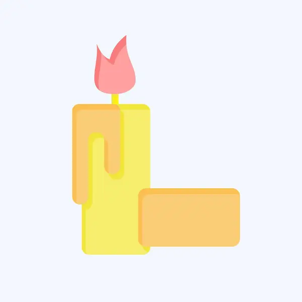 Icon Candle Vztahující Včelímu Symbolu Plochý Styl Jednoduchý Design Upravitelný — Stockový vektor