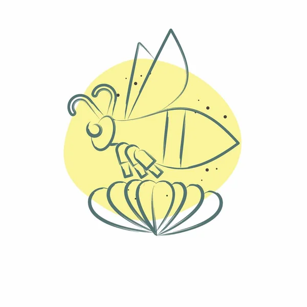 Symbolbiene Verwandt Mit Dem Bienensymbol Farbfleck Stil Einfaches Design Editierbar — Stockvektor
