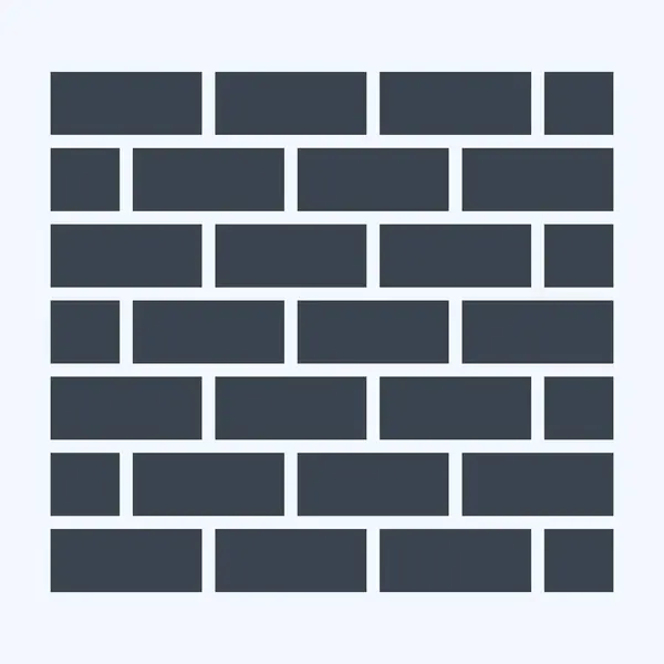 Icône Mur Extérieur Lié Symbole Des Matériaux Construction Style Glyphe — Image vectorielle