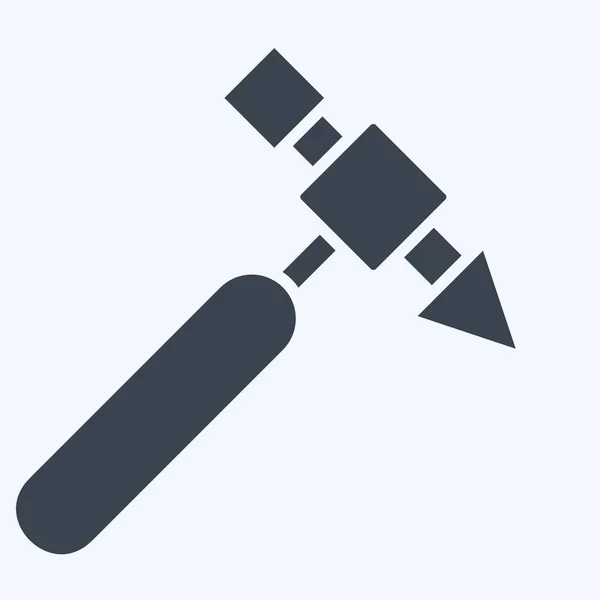 Icon Hammer Související Symbolem Svářecího Zařízení Styl Glyfu Jednoduchý Design — Stockový vektor