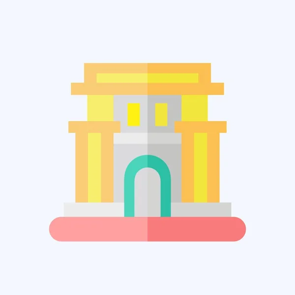 Ikona Pchjongjang Související Symbolem Kapitálu Plochý Styl Jednoduchý Design Upravitelný — Stockový vektor