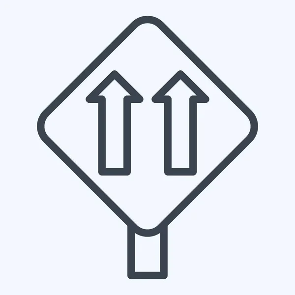 Icône One Way Traffic Lié Symbole Signalisation Routière Style Ligne — Image vectorielle