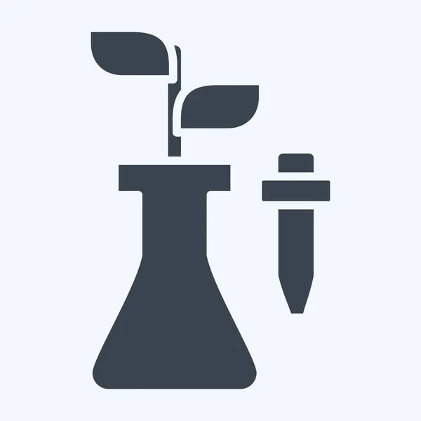 Icon Bio Technologia Związane Symbolem Biochemii Styl Glifowy Prosty Projekt — Wektor stockowy