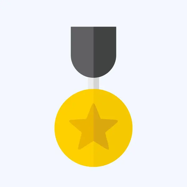 Σήμα Εικονιδίου Σχετικό Σύμβολο Του Βραβείου Επίπεδο Στυλ Απλό Σχεδιασμό — Διανυσματικό Αρχείο