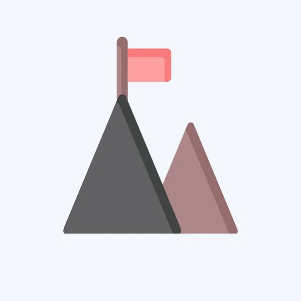 Icône Lié Symbole Analyse Entreprise Style Plat Design Simple Modifiable — Image vectorielle
