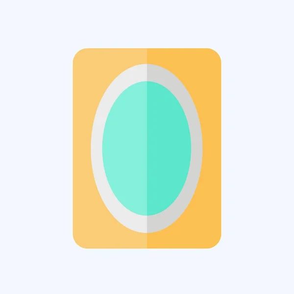 Icon Mirror Relacionado Com Símbolo Banheiro Estilo Plano Design Simples — Vetor de Stock